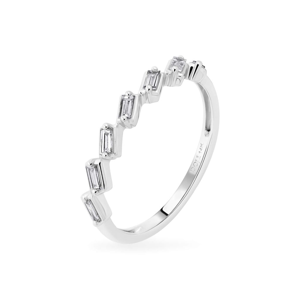 Nhẫn vàng trắng 14K gắn kim cương DOJI AFRR400197F2DA1