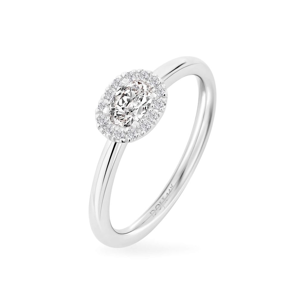 Nhẫn vàng trắng 14K gắn kim cương DOJI AFRR600012F2DA1