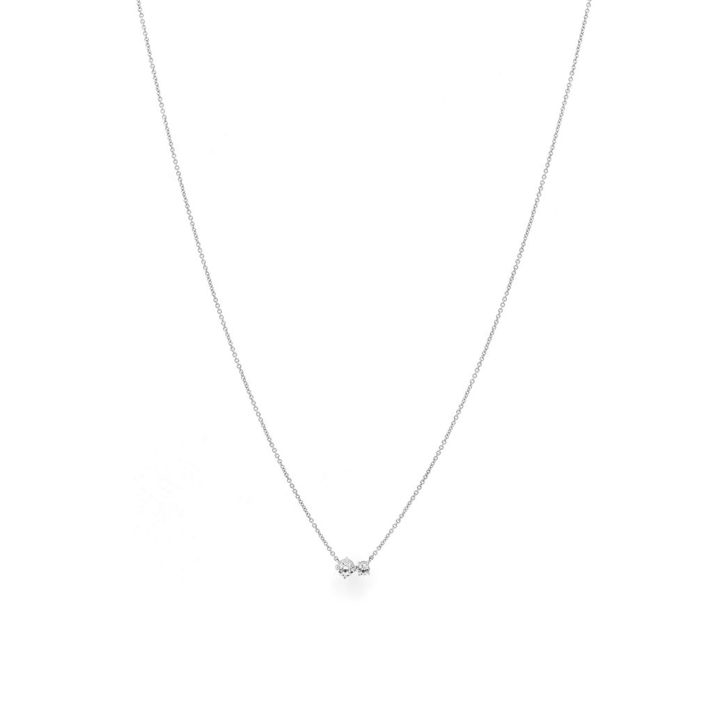 Dây liền mặt vàng trắng 14K gắn đá CZ DOJI ALPJ000486F2CZ1