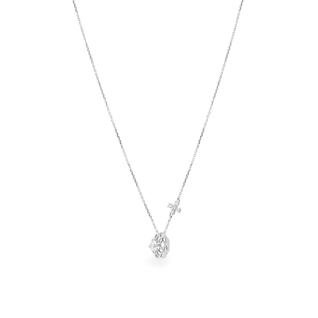 Dây liền mặt vàng trắng 14K gắn đá CZ DOJI ALPJ000521F2CZ1