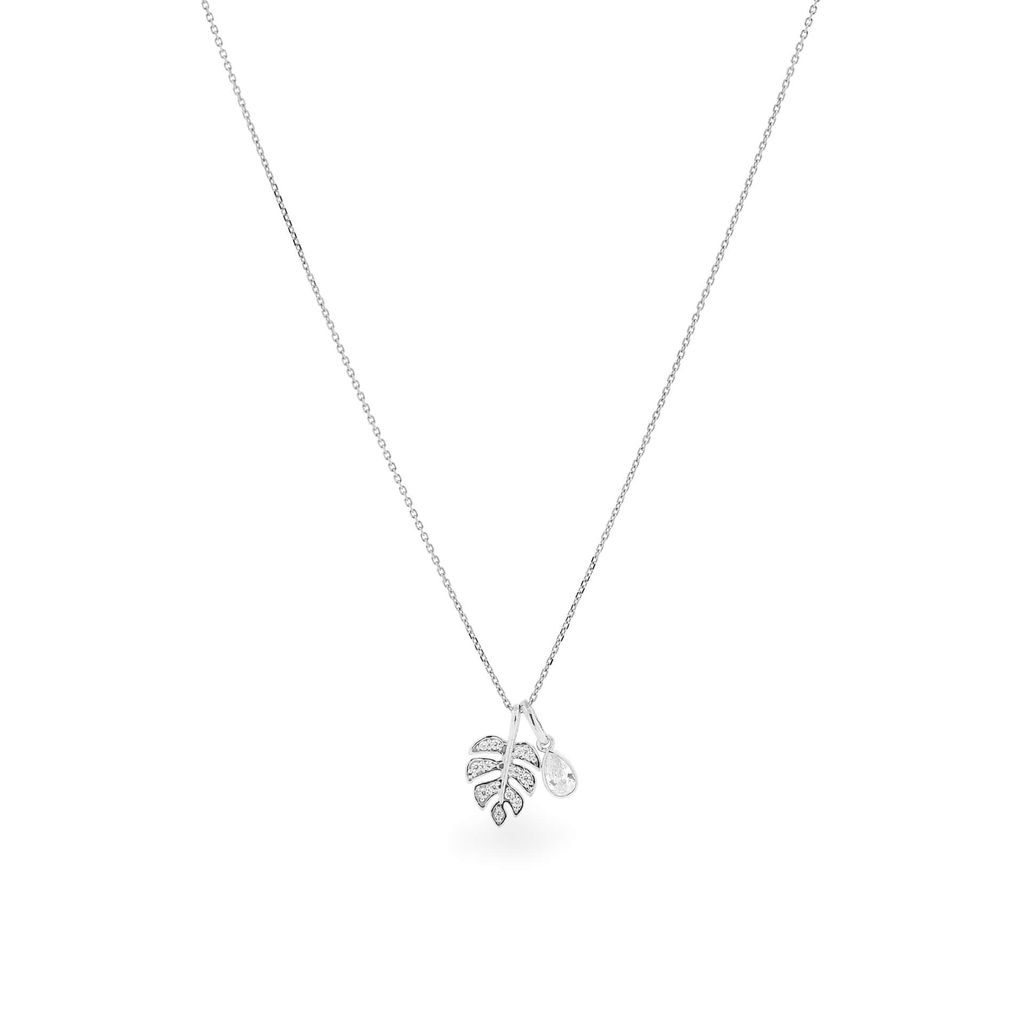 Dây liền mặt vàng trắng 14K gắn đá CZ DOJI ALPK000680F2CZ1