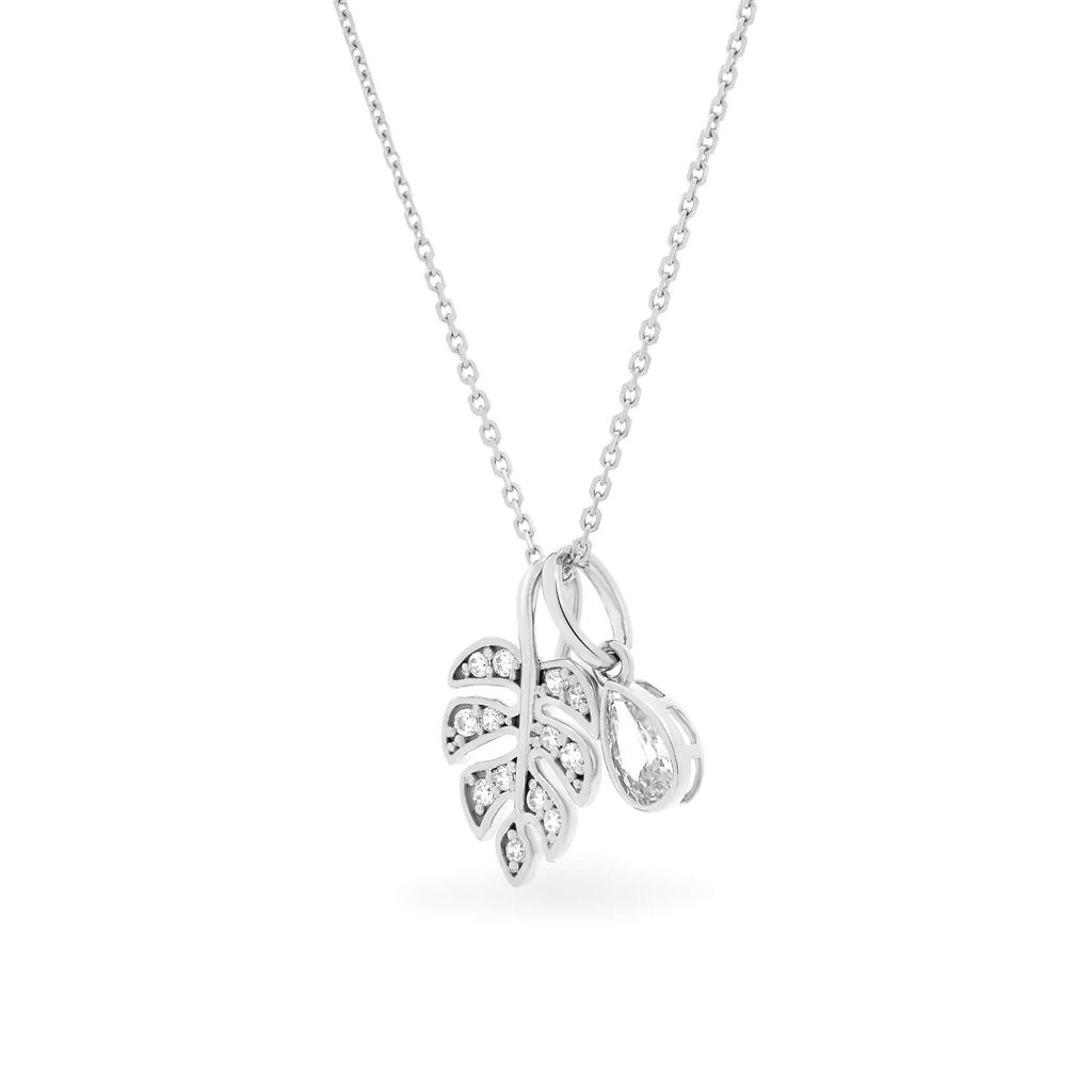 Dây liền mặt vàng trắng 14K gắn đá CZ DOJI ALPK000680F2CZ1