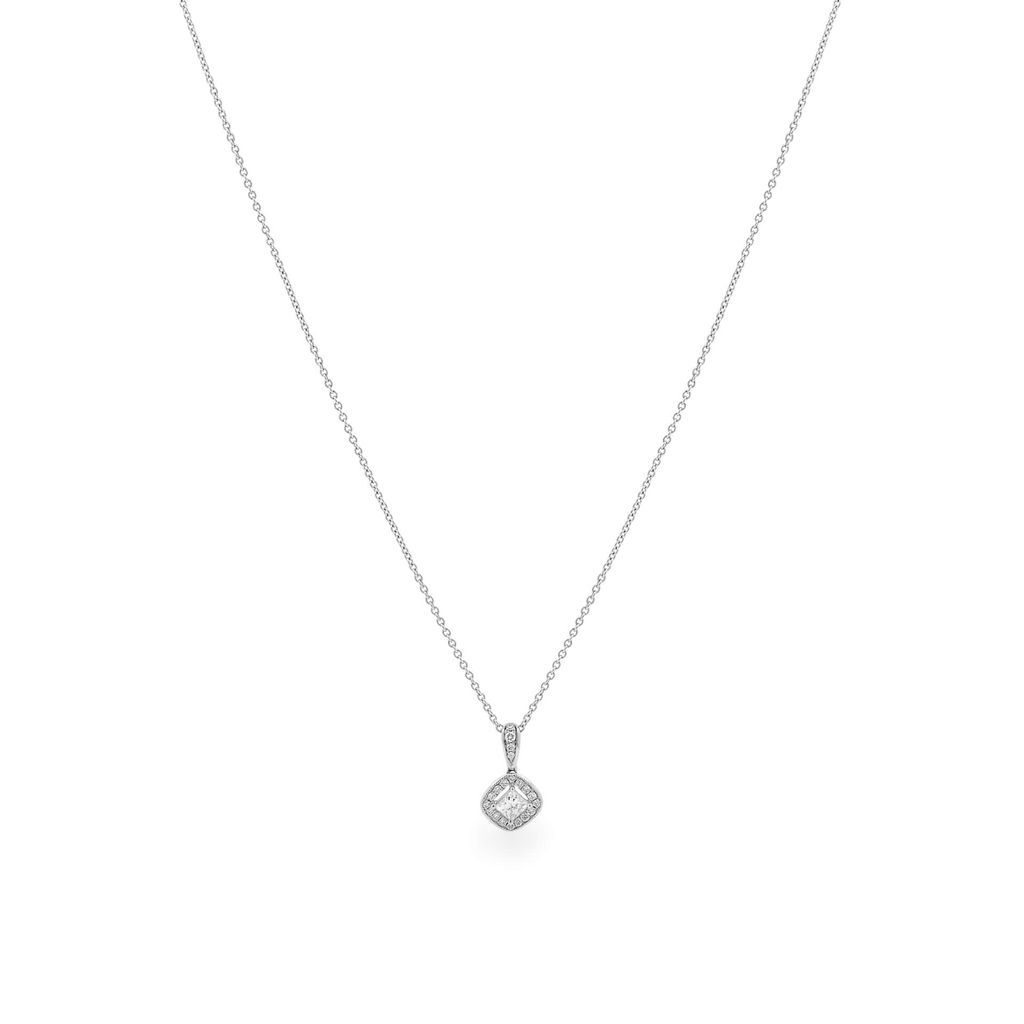 Dây liền mặt vàng trắng 18K gắn kim cương DOJI ALPR000004D2DA1