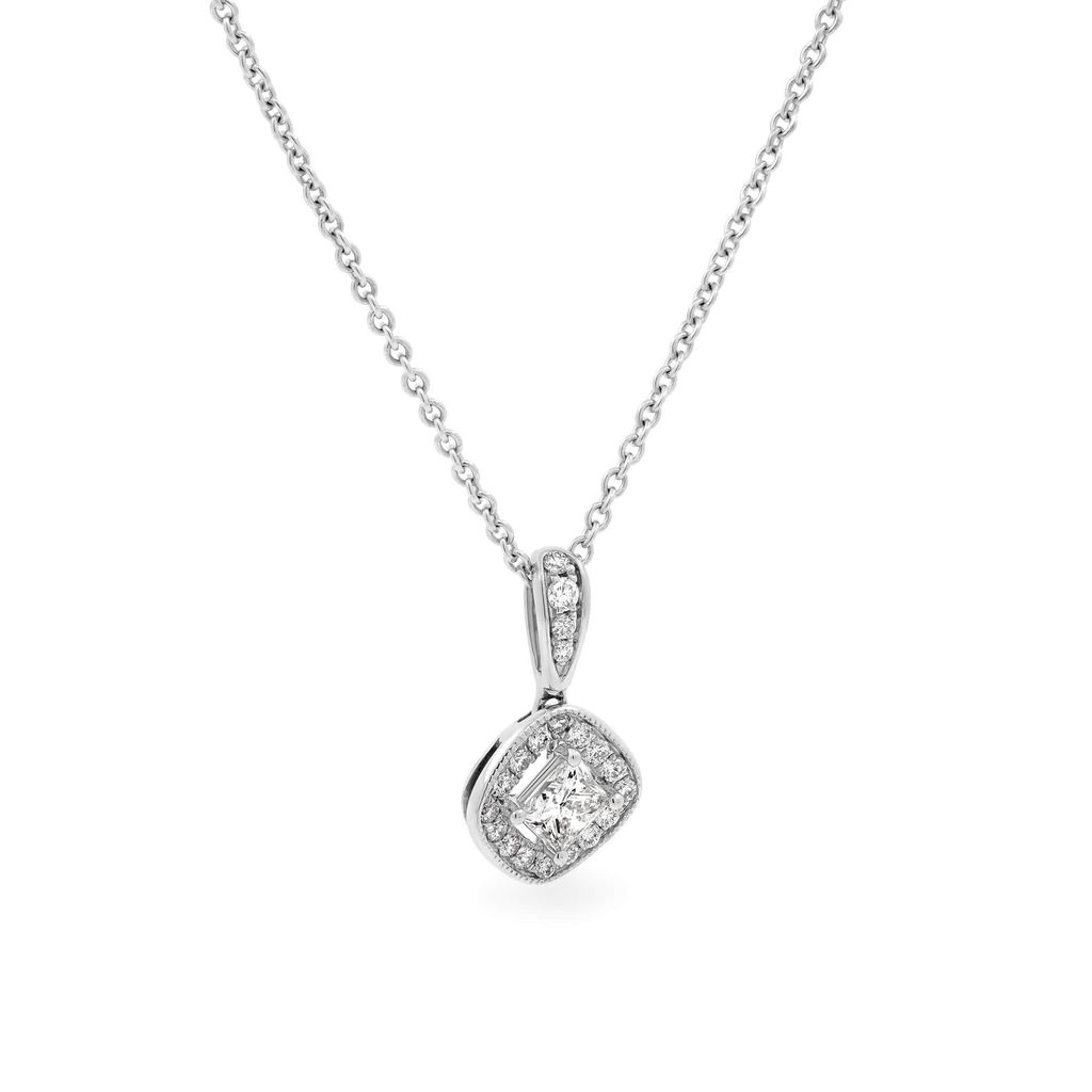 Dây liền mặt vàng trắng 18K gắn kim cương DOJI ALPR000004D2DA1