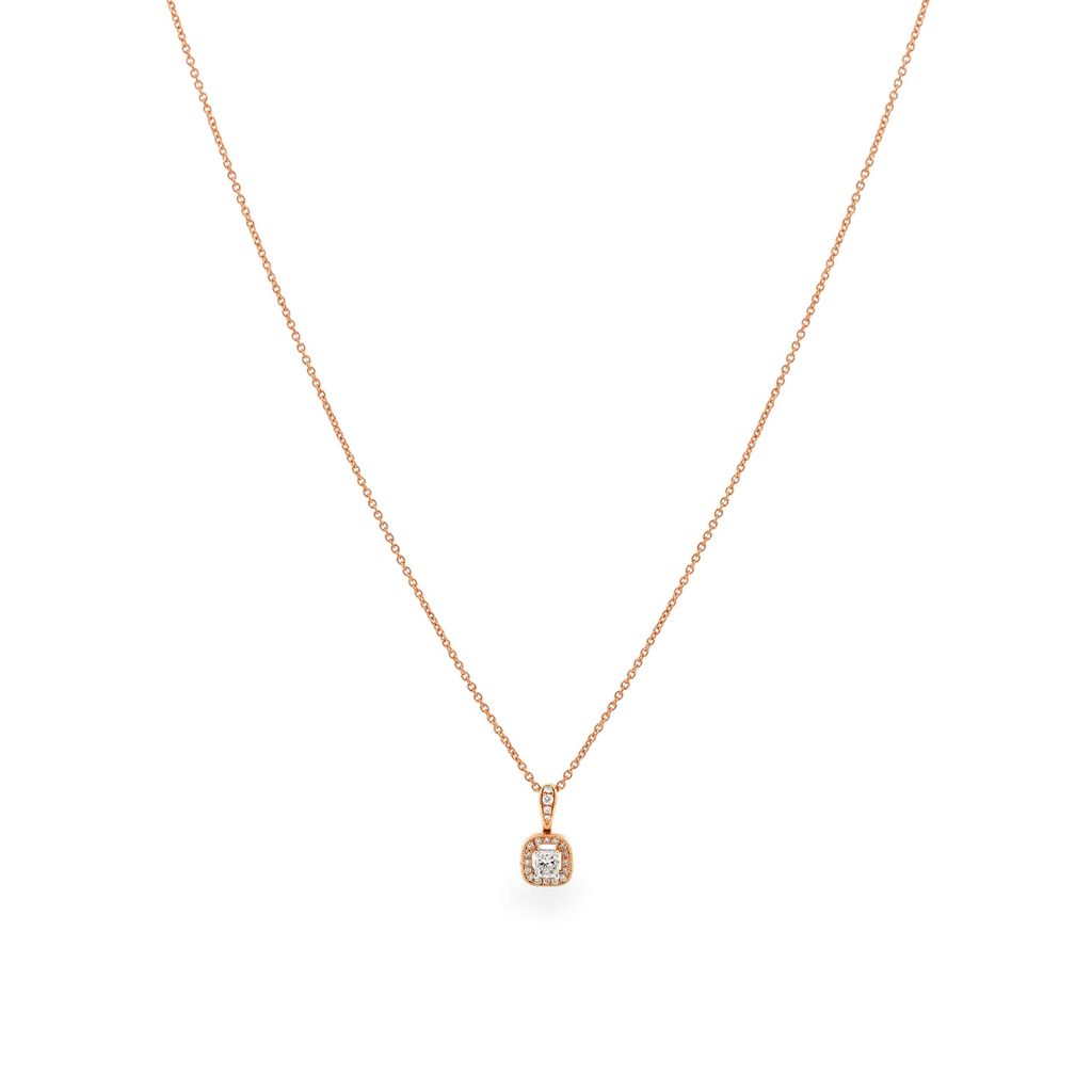 Dây liền mặt vàng hồng 18K gắn kim cương DOJI ALPR000005D3DA1