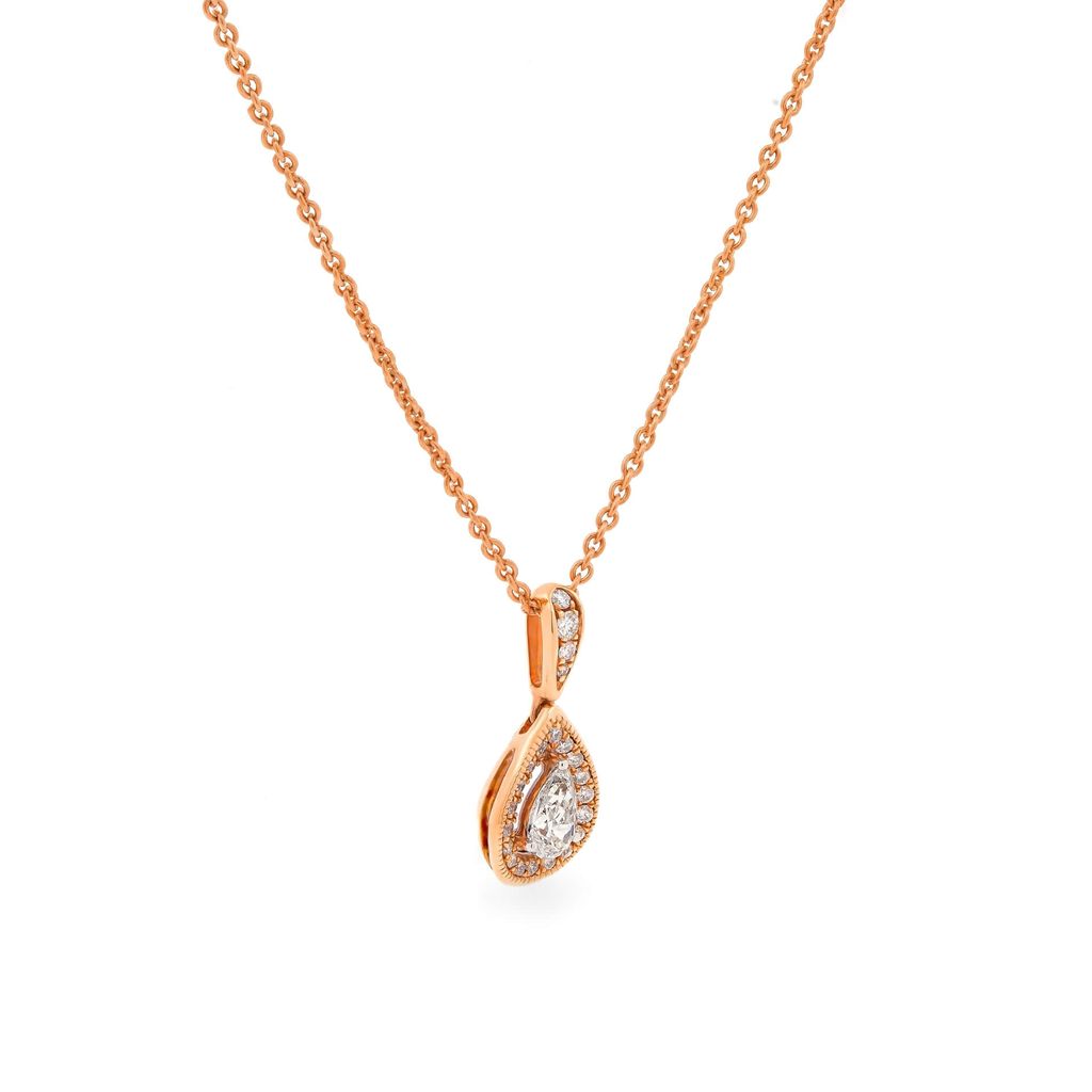 Dây liền mặt vàng hồng 18K gắn kim cương DOJI ALPR000008D3DA1