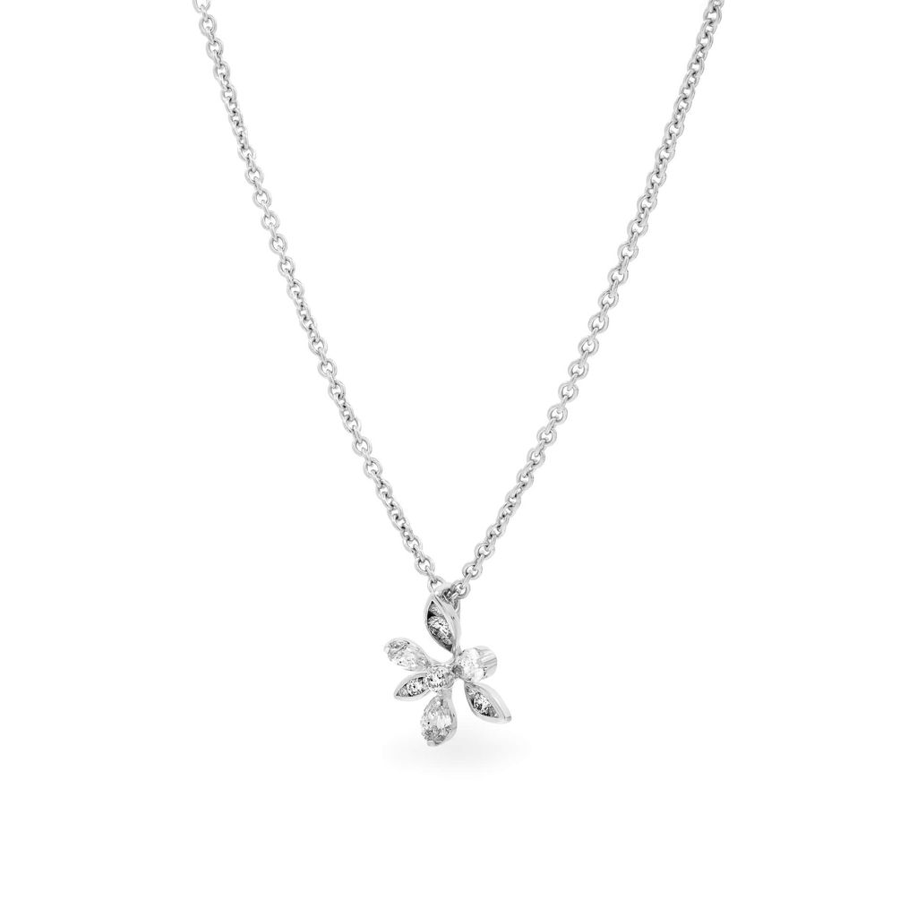 Dây liền mặt vàng trắng 14K gắn kim cương DOJI ALPR000043F2DA1