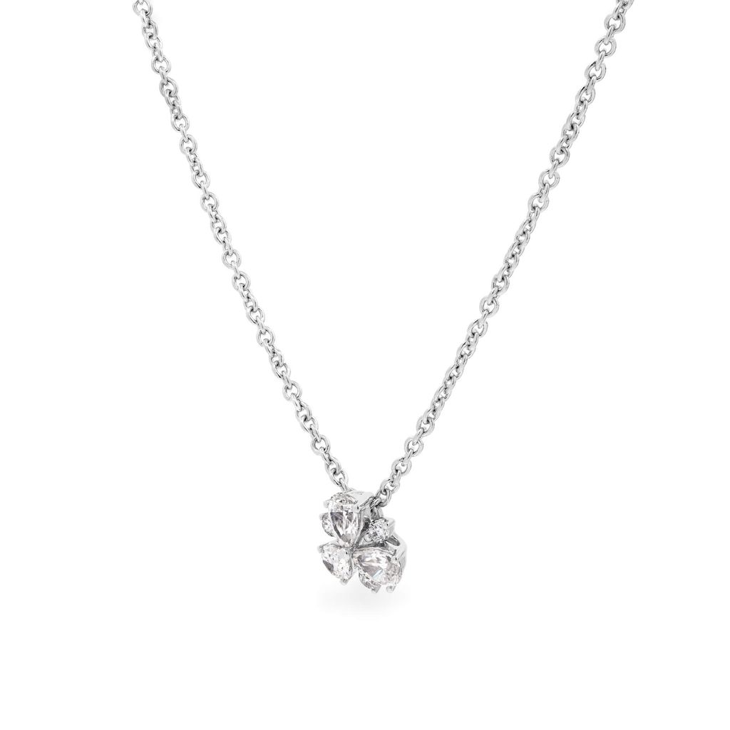Dây liền mặt vàng trắng 14K gắn kim cương DOJI ALPR000068F2DA1