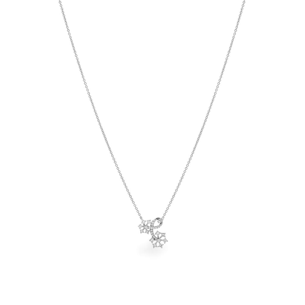 Dây liền mặt vàng trắng 14K gắn kim cương DOJI ALPR000464F2DA1