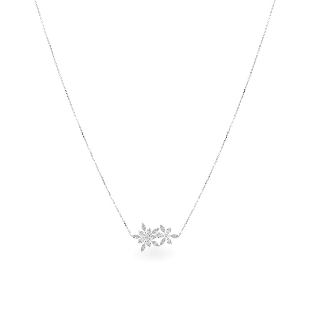 Dây liền mặt vàng trắng 14K gắn kim cương DOJI ALPR000495F2DA1