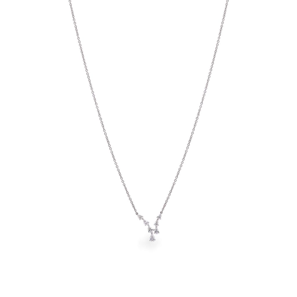 Dây liền mặt vàng trắng 14K gắn kim cương DOJI ALPR000499F2DA1