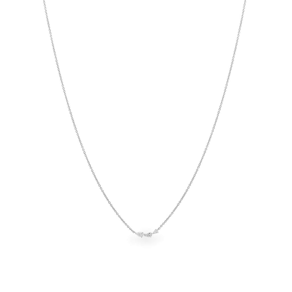 Dây liền mặt vàng trắng 14K gắn kim cương DOJI ALPR000500F2DA1