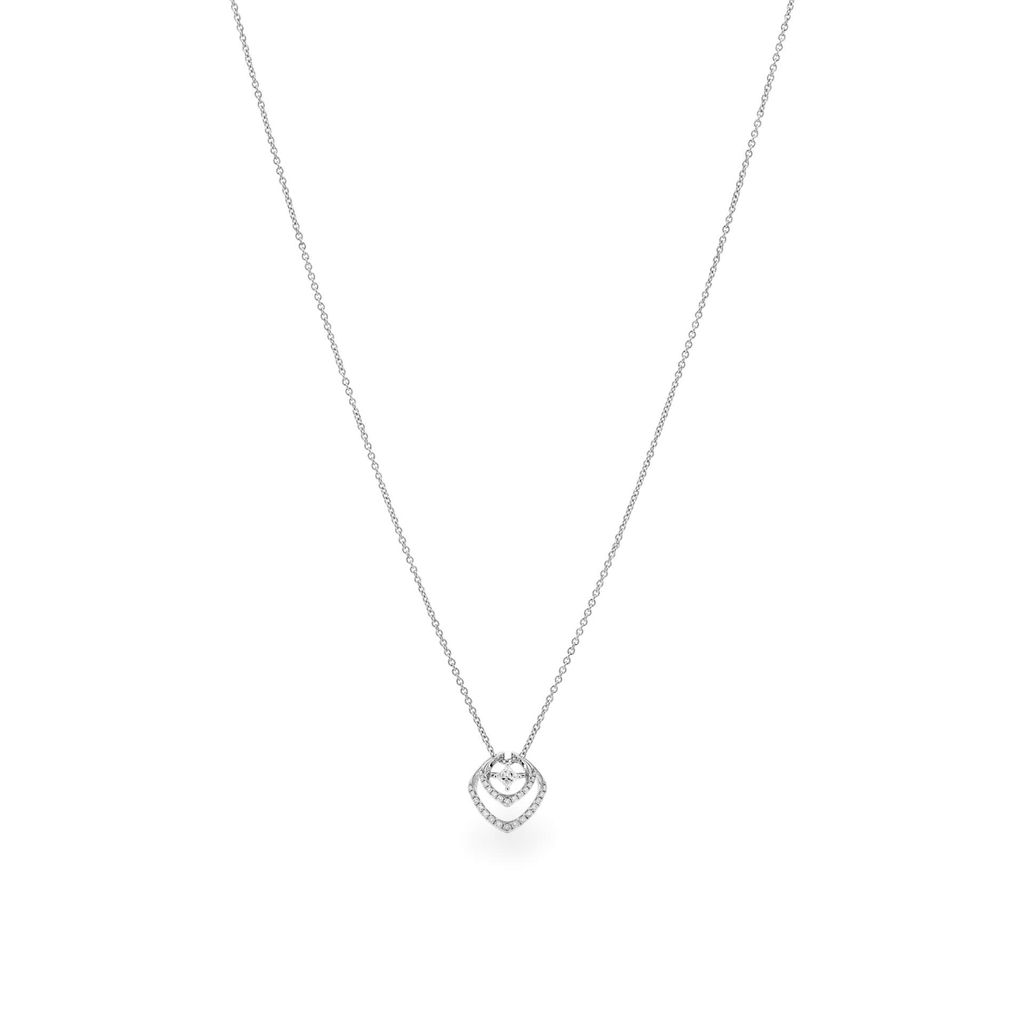Dây liền mặt vàng trắng 14K gắn kim cương DOJI ALPR000515F2DA1