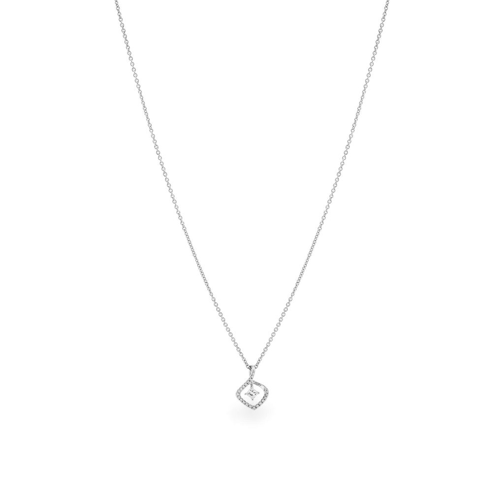 Dây liền mặt vàng trắng 14K gắn kim cương DOJI ALPR000516F2DA1