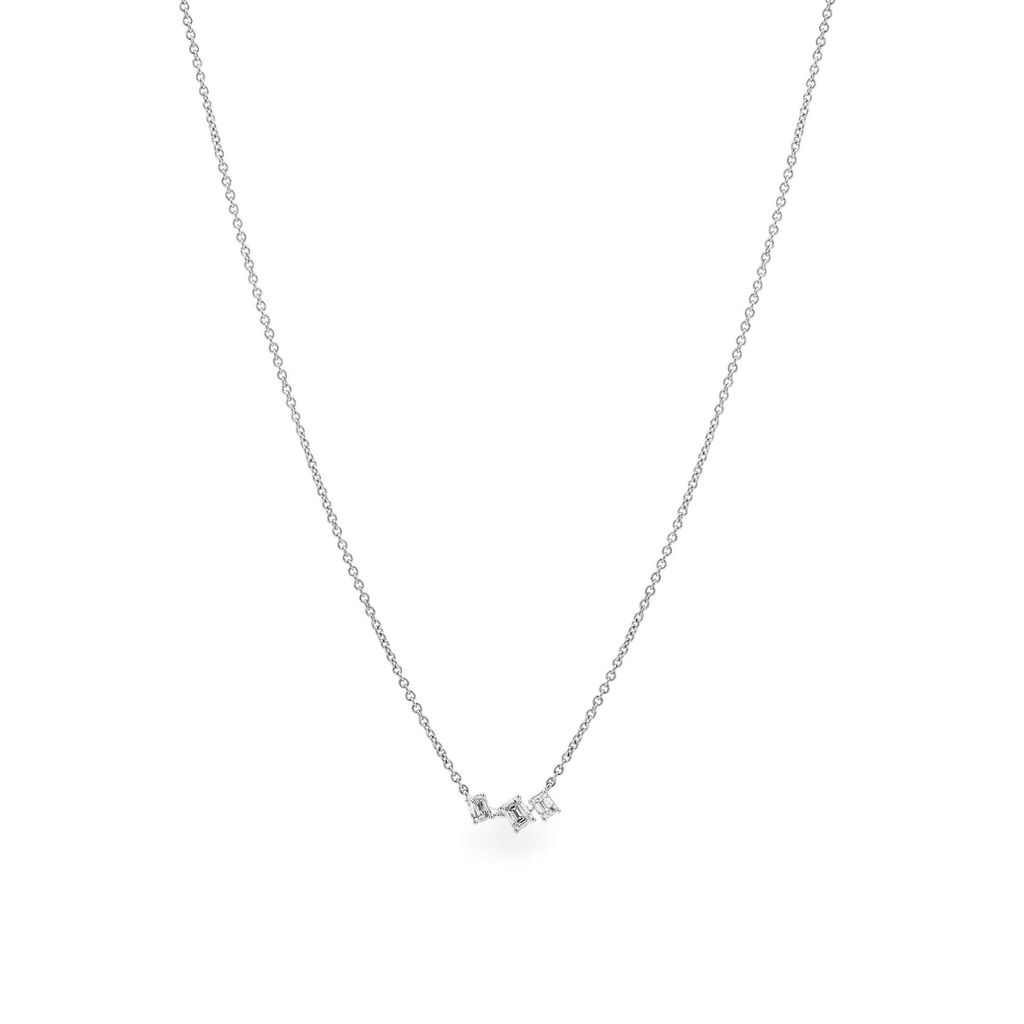 Dây liền mặt vàng trắng 14K gắn kim cương DOJI ALPR000541F2DA1