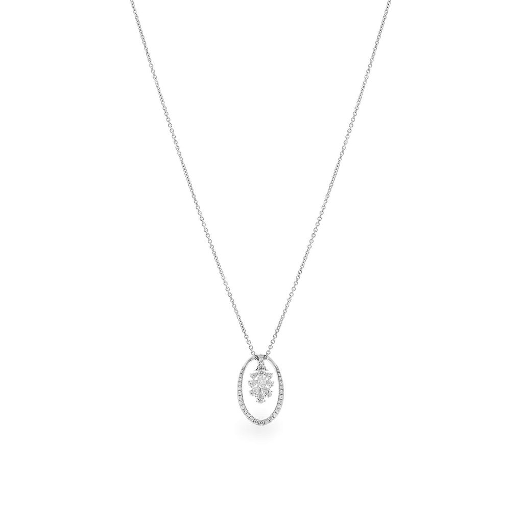 Dây liền mặt vàng trắng 14K gắn kim cương DOJI ALPR000551F2DA1