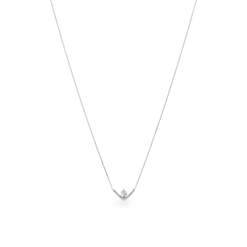 Dây liền mặt vàng trắng 14K gắn kim cương DOJI ALPR400173F2DA1