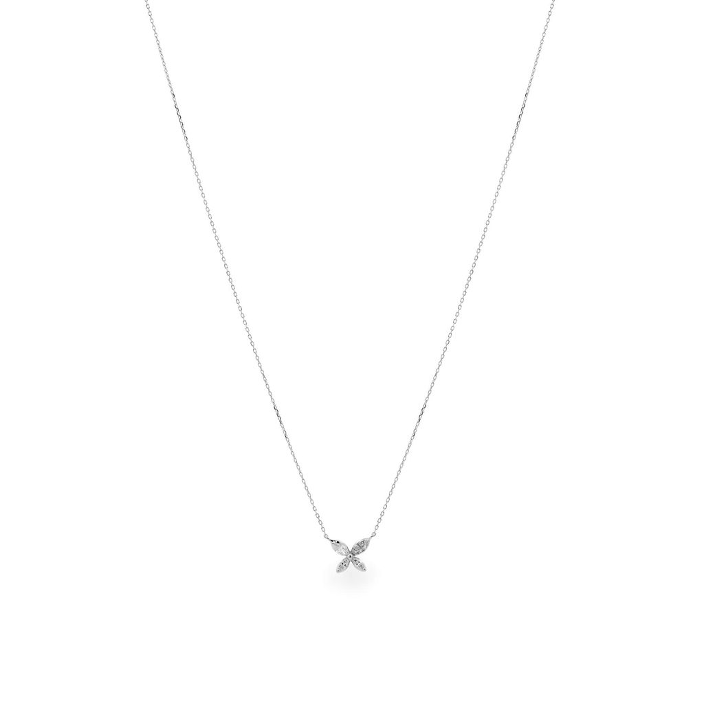 Dây liền mặt vàng trắng 14K gắn kim cương DOJI ALPR400177F2DA1