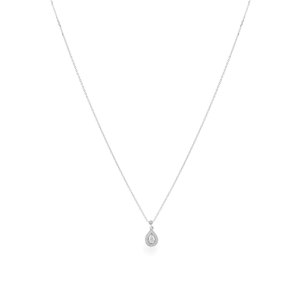 Dây liền mặt vàng trắng 14K gắn kim cương DOJI ALPR700033F2DA1
