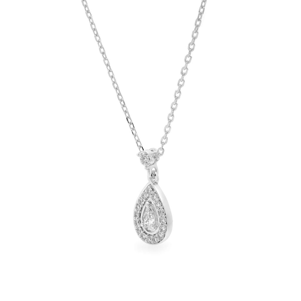 Dây liền mặt vàng trắng 14K gắn kim cương DOJI ALPR700033F2DA1