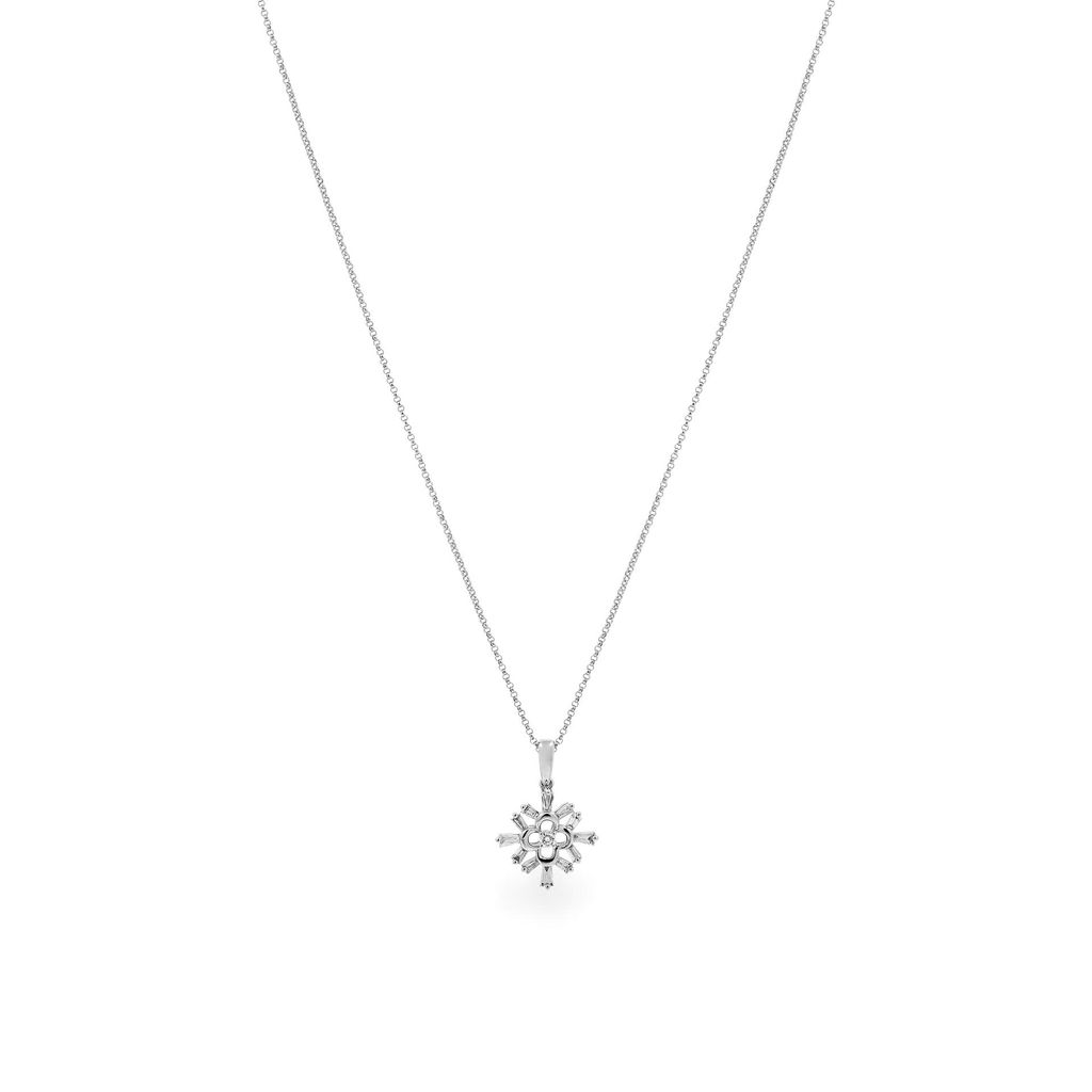Dây liền mặt vàng trắng 14K gắn kim cương DOJI ALPR800001F2DA1