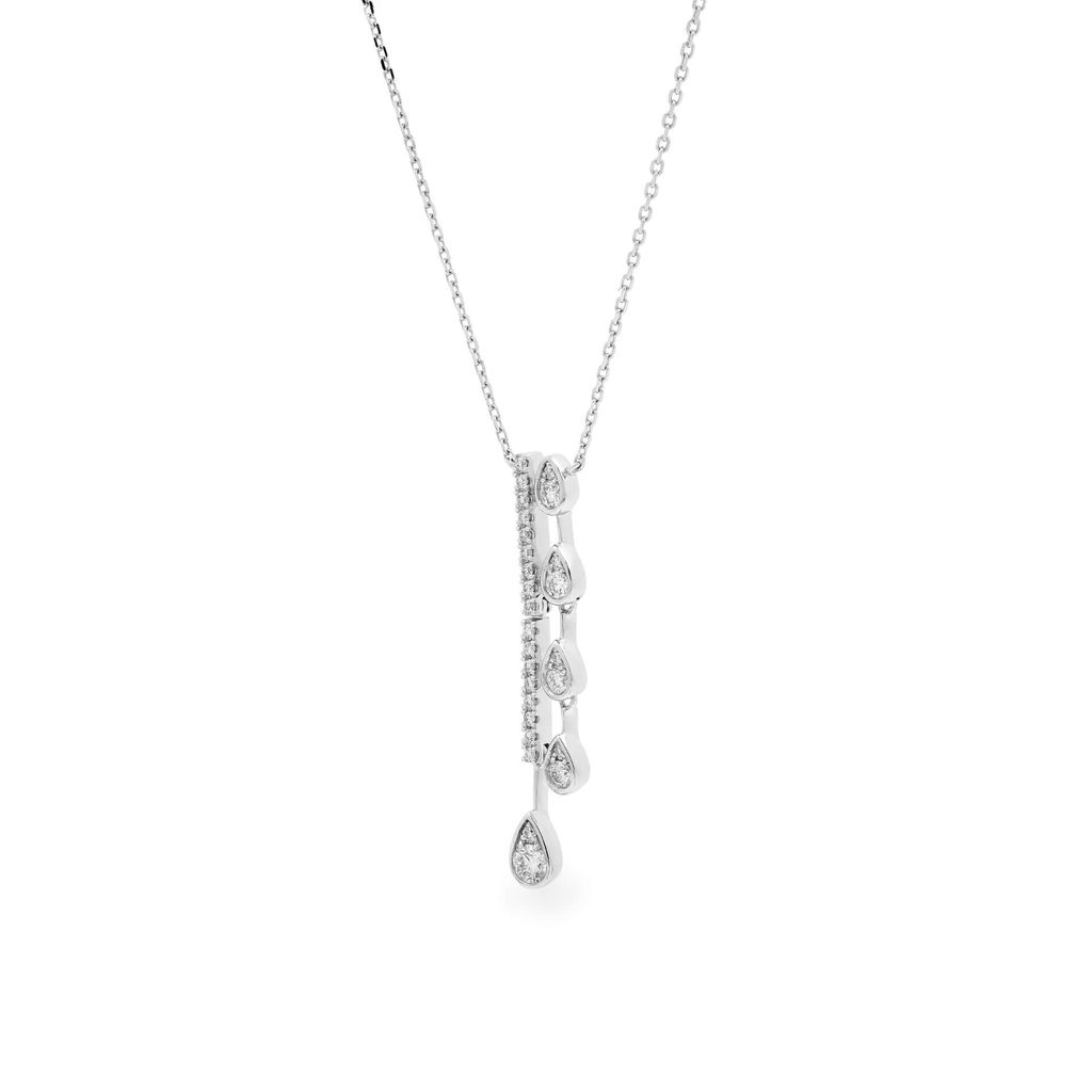 Dây liền mặt vàng trắng 14K gắn kim cương DOJI ALPR800030F2DA1