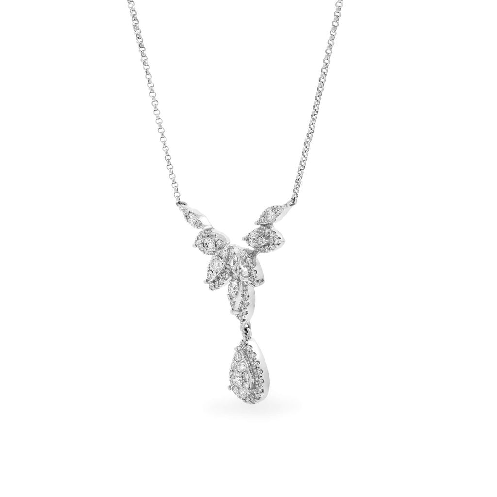 Dây liền mặt vàng trắng 14K gắn kim cương DOJI ALPR800033F2DA1