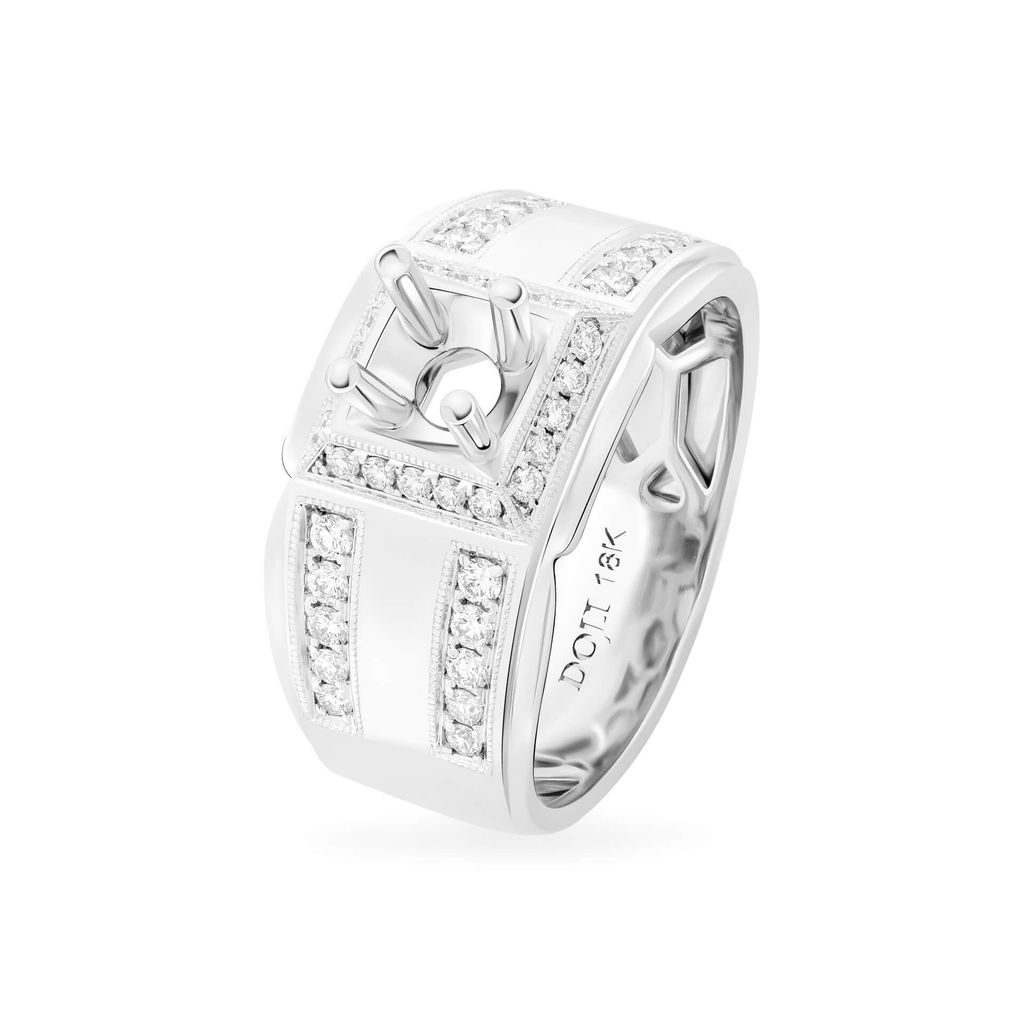 Ổ nhẫn nam vàng trắng 18K DOJI AMRA000043D2KK1