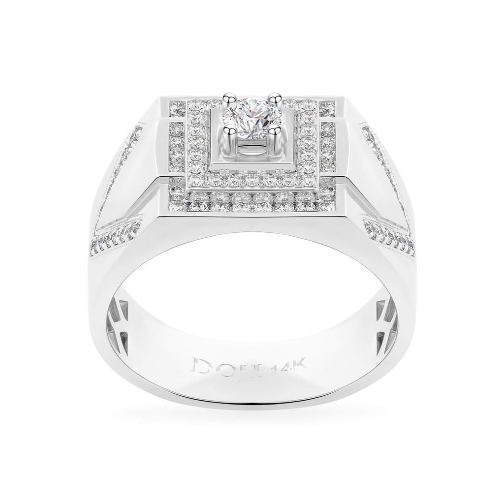 Nhẫn vàng trắng 14K gắn kim cương DOJI AMRB200076F2HA1