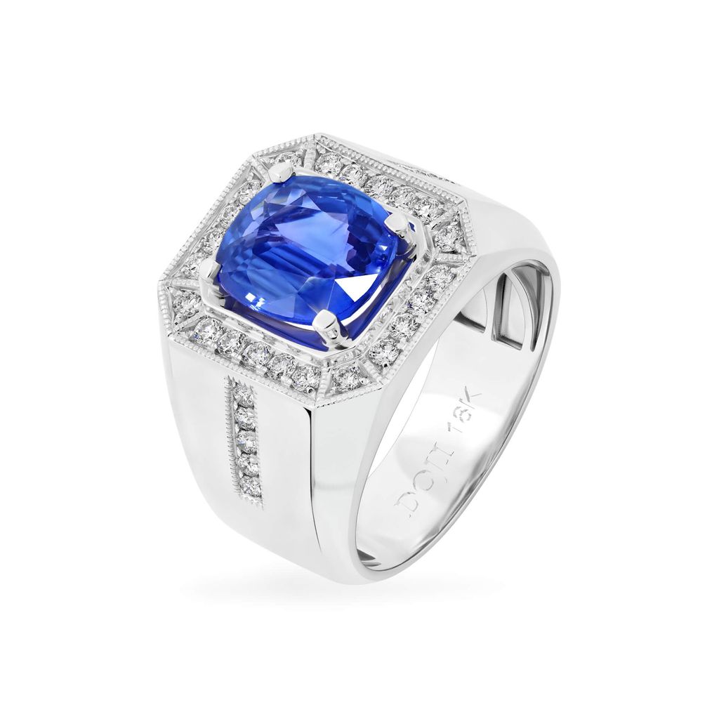 Nhẫn vàng trắng 18K gắn đá sapphire DOJI AMRH000936D2SA1