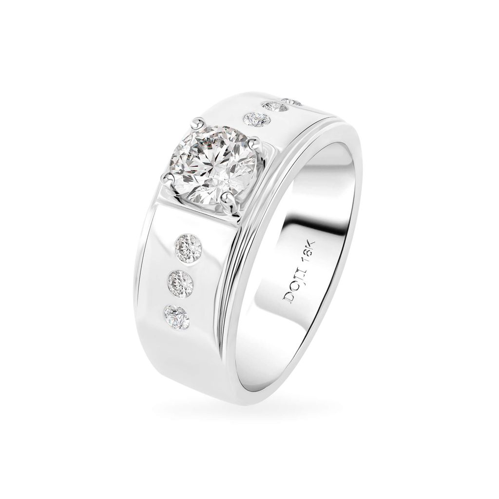 Nhẫn vàng trắng 18K gắn đá CZ DOJI AMRM400225D2CZ1