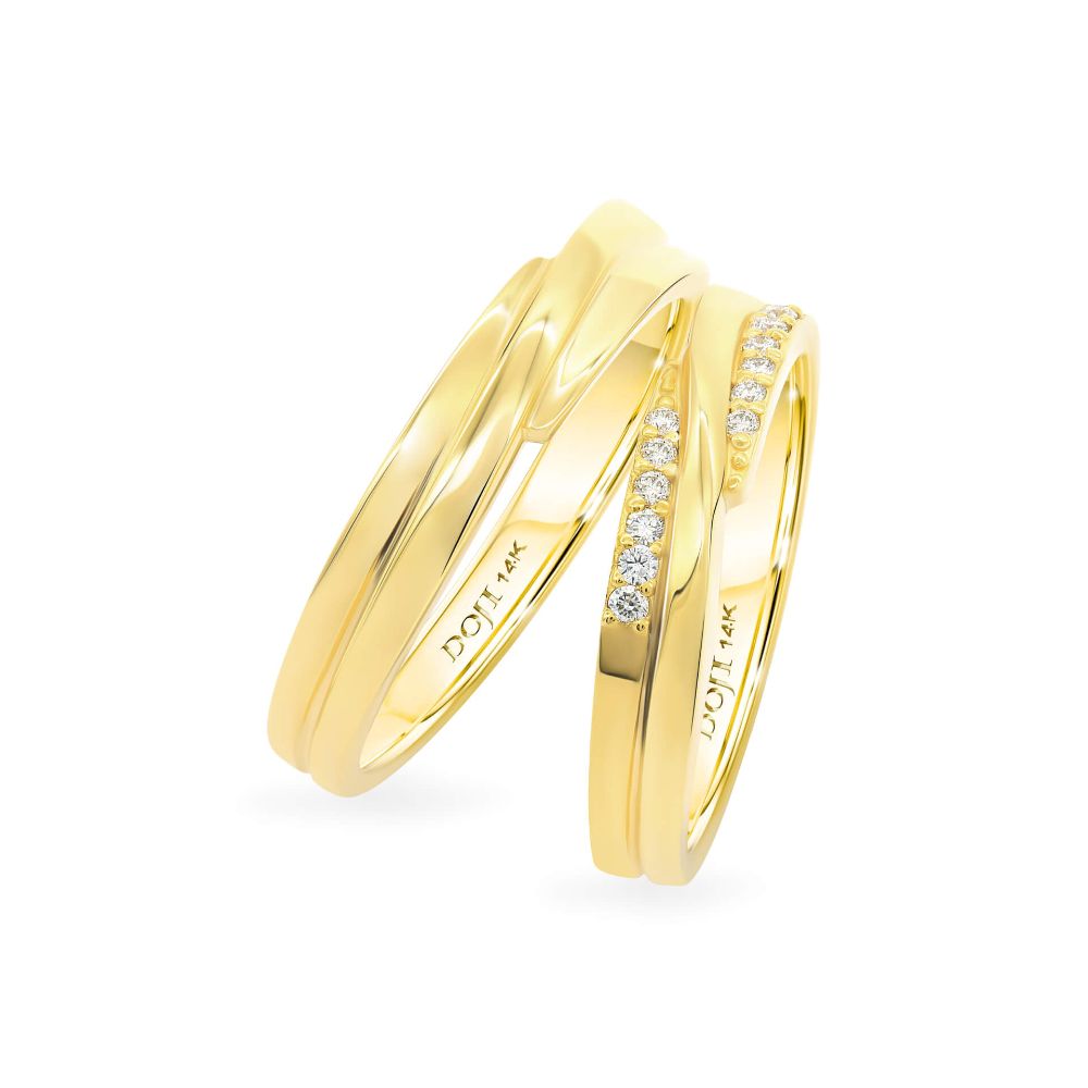 Nhẫn cưới 14K DOJI AWMG111275F1KK1 - AWFG111275F1ML1