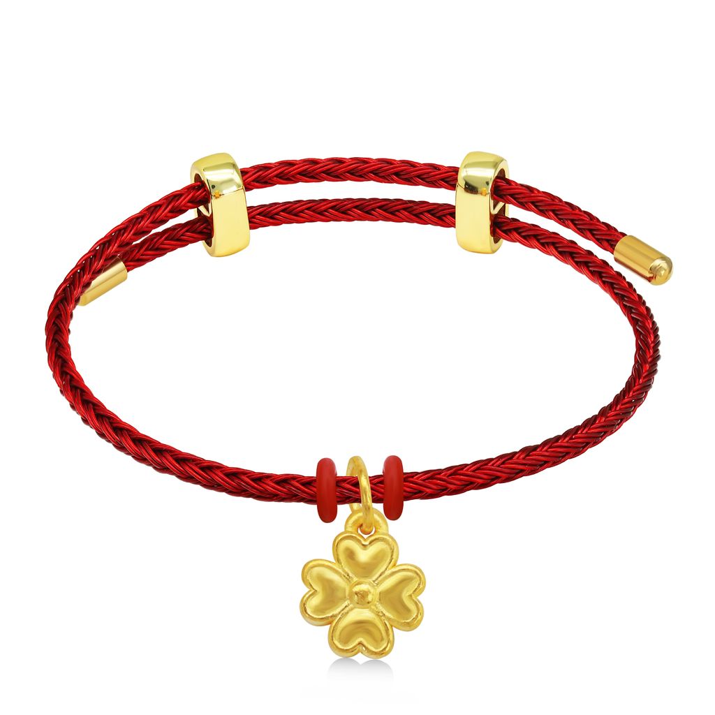 Vòng charm cỏ bốn lá vàng 24K DOJI BCB6005010A1XX1