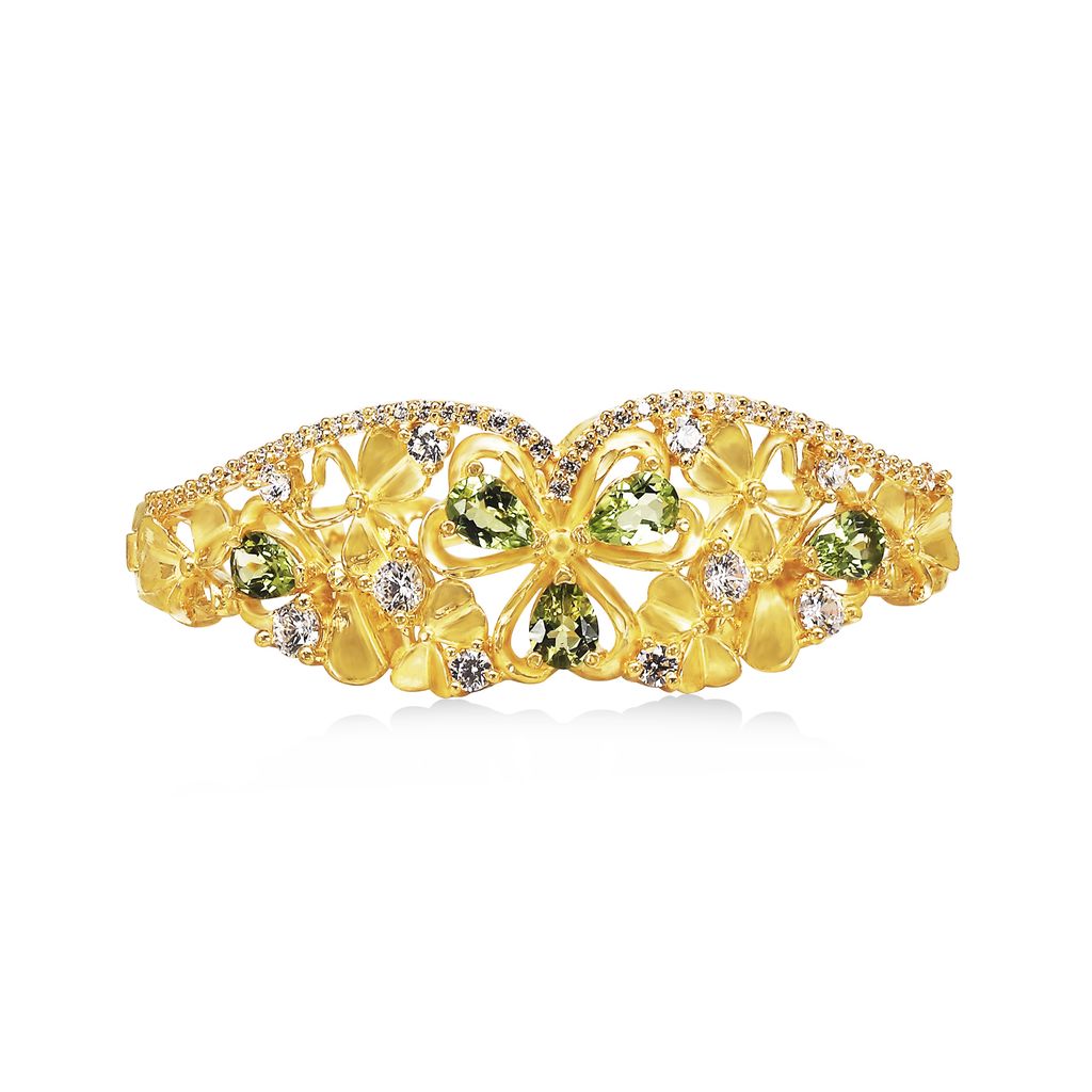 Lắc vàng 24K gắn đá peridot DOJI BLB0004160A1PE1