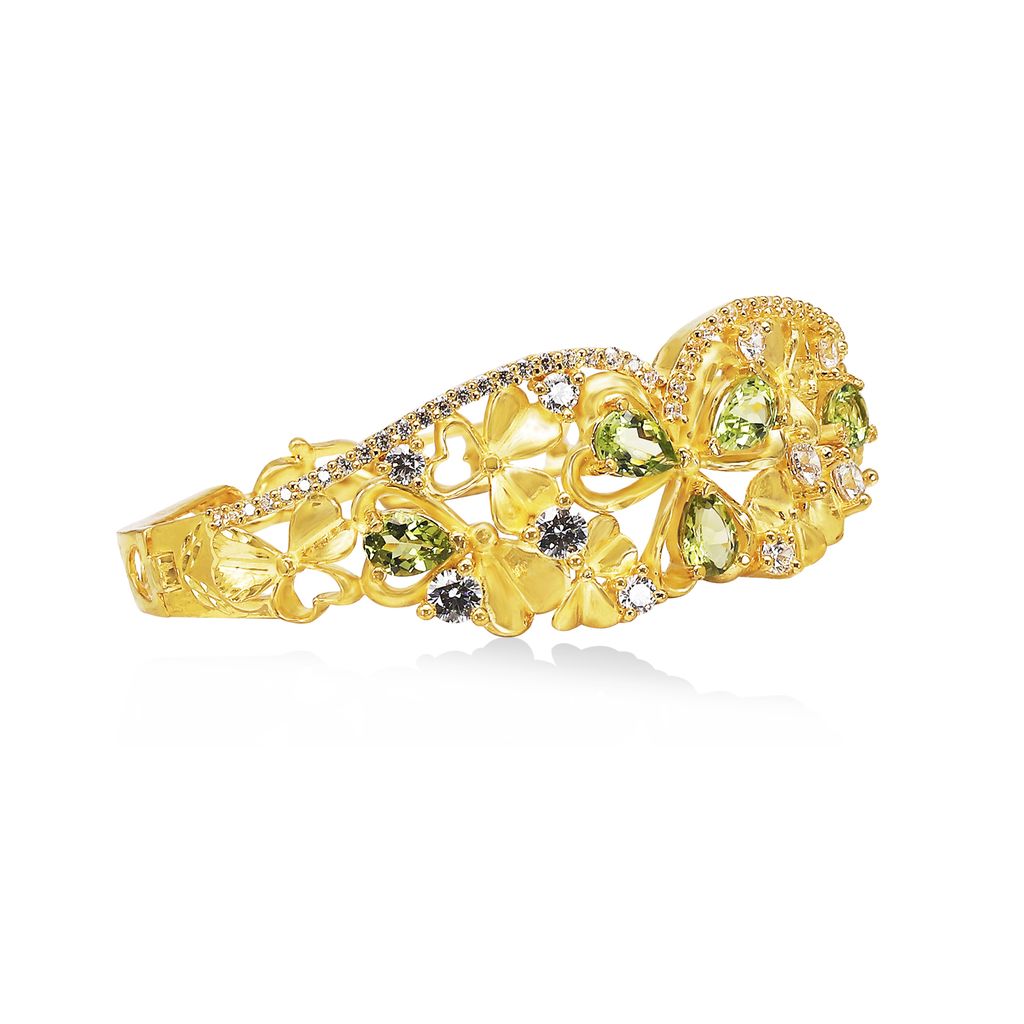 Lắc vàng 24K gắn đá peridot DOJI BLB0004160A1PE1