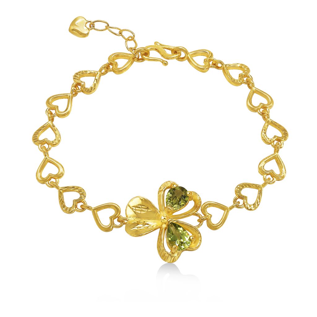 Lắc vàng 24K gắn đá peridot DOJI BLB0004180A1PE1