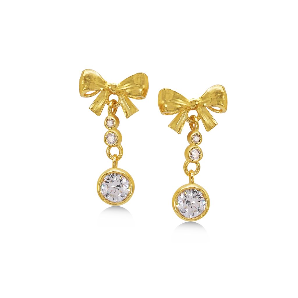 Hoa tai vàng 24K gắn đá CZ DOJI BLE0002410A1CZ1