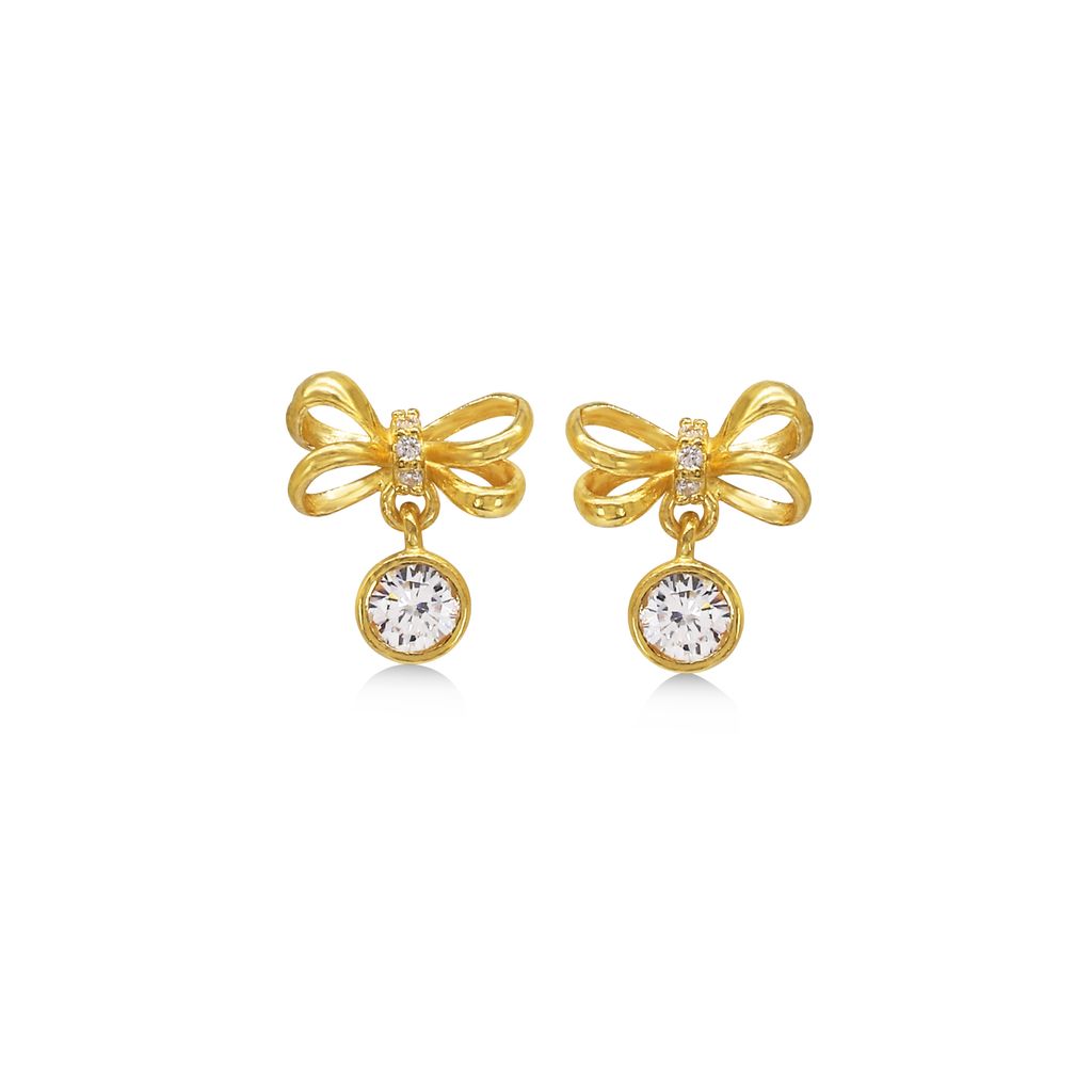 Hoa tai vàng 24K gắn đá CZ DOJI BLE0002750A1CZ1