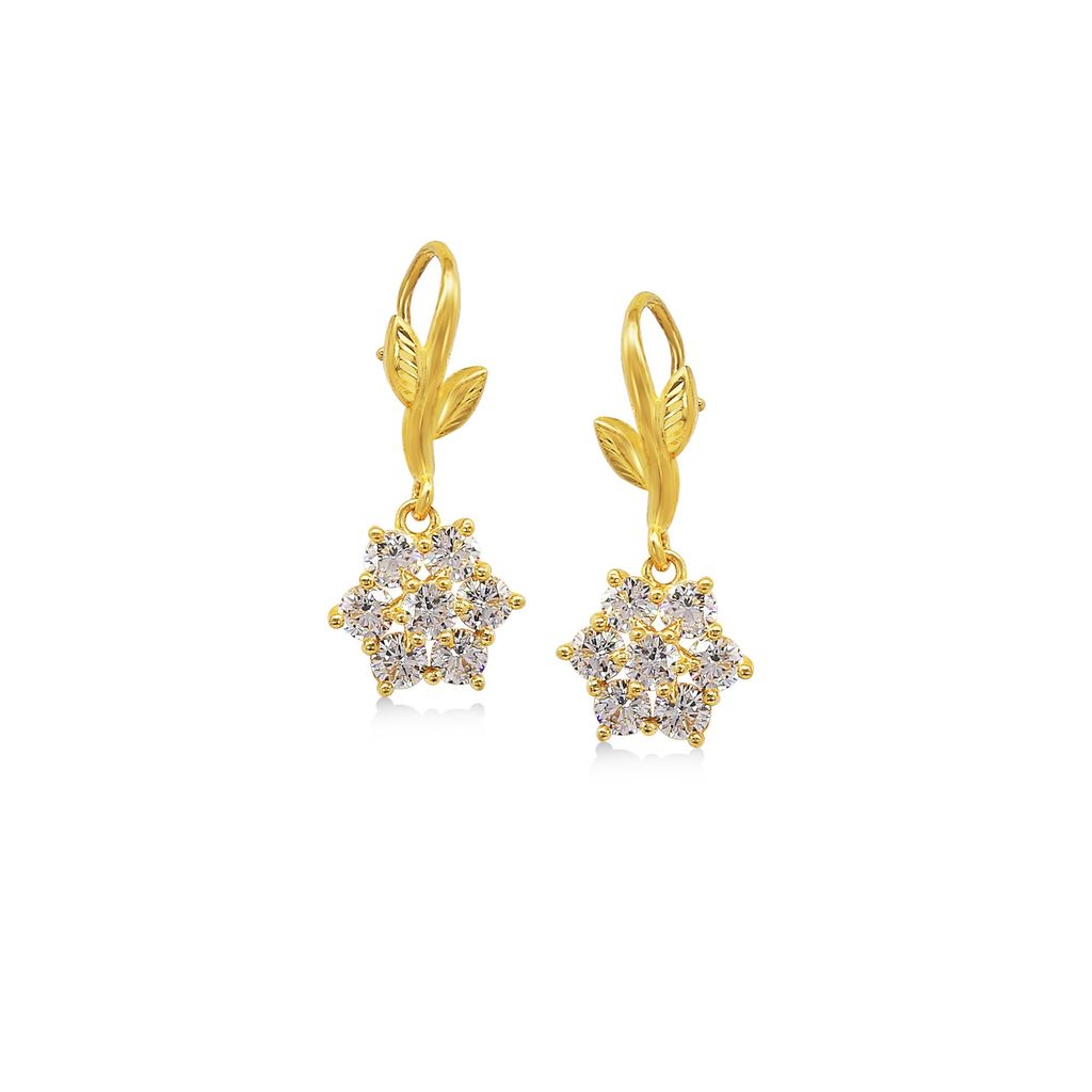 Hoa tai vàng 24K gắn đá CZ DOJI BLE0004140A1CZ1