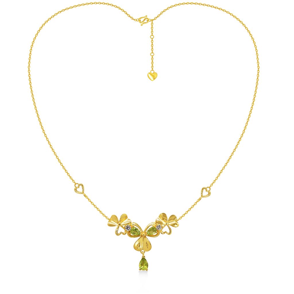 Dây liền mặt vàng 24K gắn đá peridot DOJI BLN0004180A1PE1