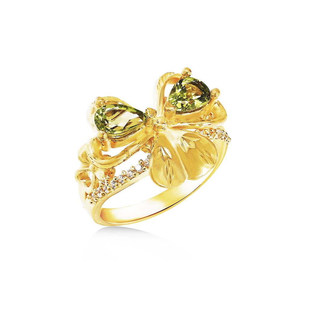 Nhẫn vàng 24K gắn đá peridot DOJI BLR0004160A1PE1