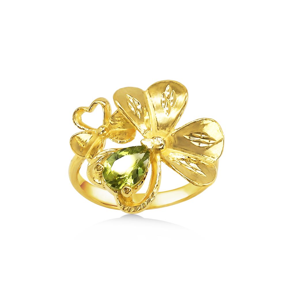 Nhẫn vàng 24K gắn đá peridot DOJI BLR0004180A1PE1
