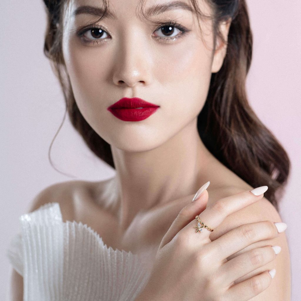 Nhẫn nữ vàng vàng 14K gắn đá CZ DOJI AFRK000677F1CZ1