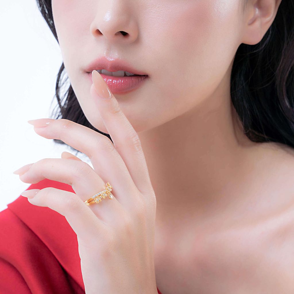 Nhẫn nữ vàng vàng 14K gắn đá CZ DOJI AFRK000676F1CZ1