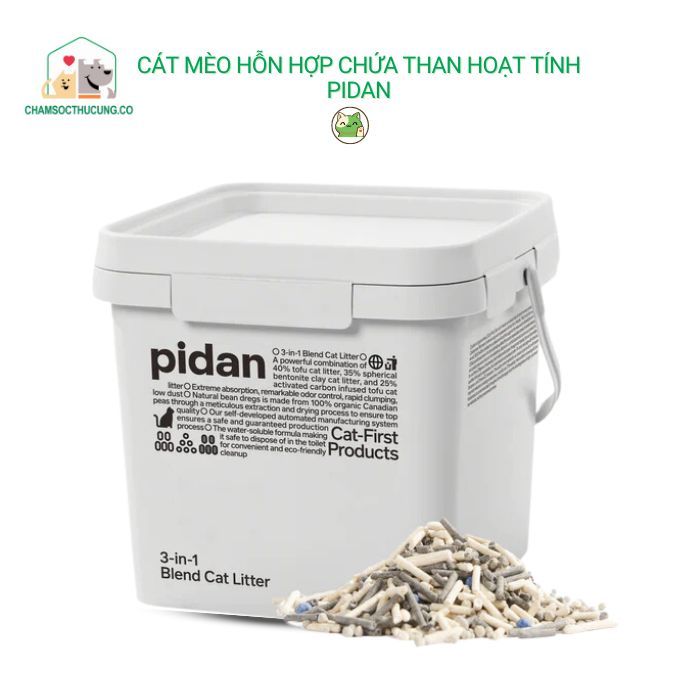  Cát Mèo-Cát Hỗn Hợp Kết Hợp Than Hoạt Tính 3IN1- Khử Mùi Tốt- Ít Bụi- Pidan- 5kg2 