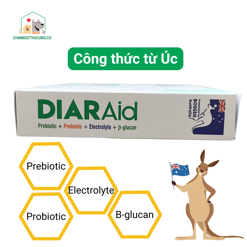  DIARAid - Men Vi Sinh Khôi Phục & Ổn Định Vi Sinh Đường Ruột Cho Mèo- Bossen Hộp 3 ống 