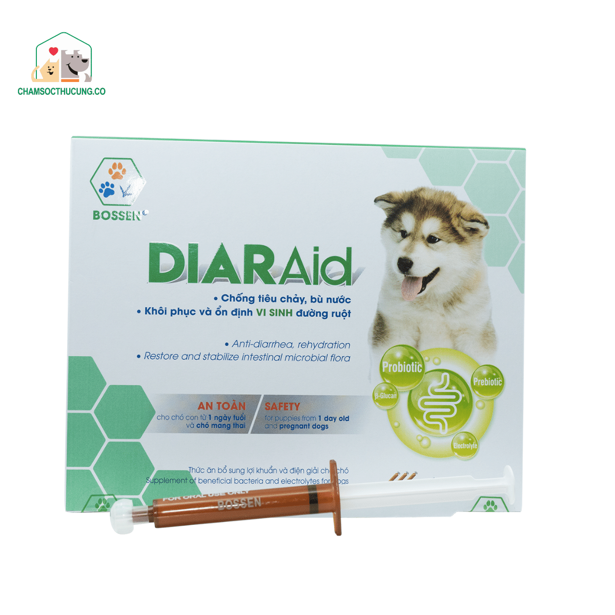  DIARAid - Khôi Phục & Ổn Định Vi Sinh Đường Ruột Cho Chó- Bossen Hộp 3 ống 