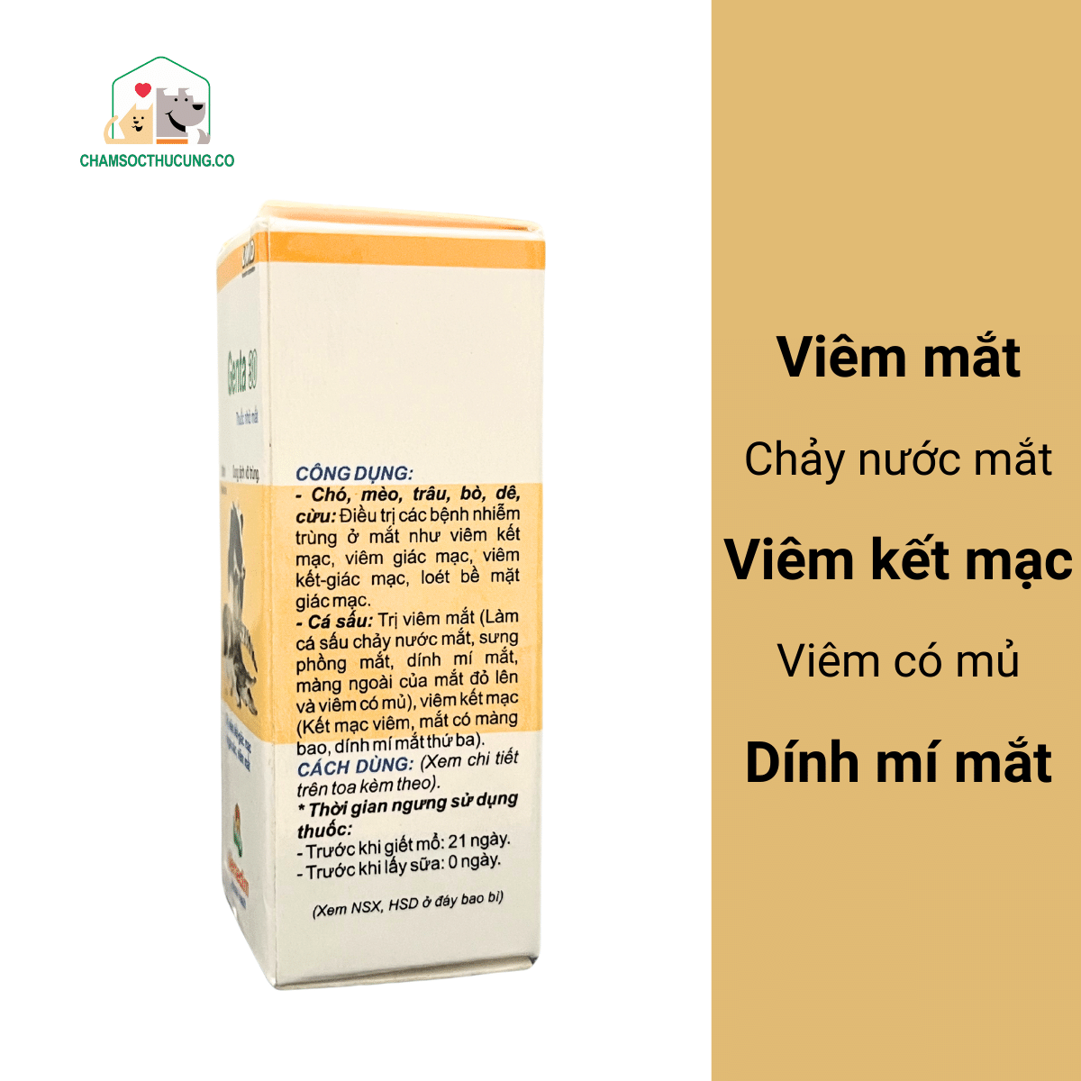  Genta 30- Nhỏ Mắt Chó Mèo Giảm Viêm Mắt- Vemedim 10ml 