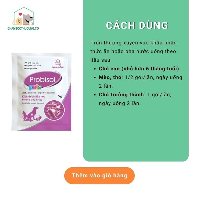  Men Tiêu Hóa Cho Chó Mèo Probisol Pets- Phòng Tiêu Chảy Tăng Đề Kháng 