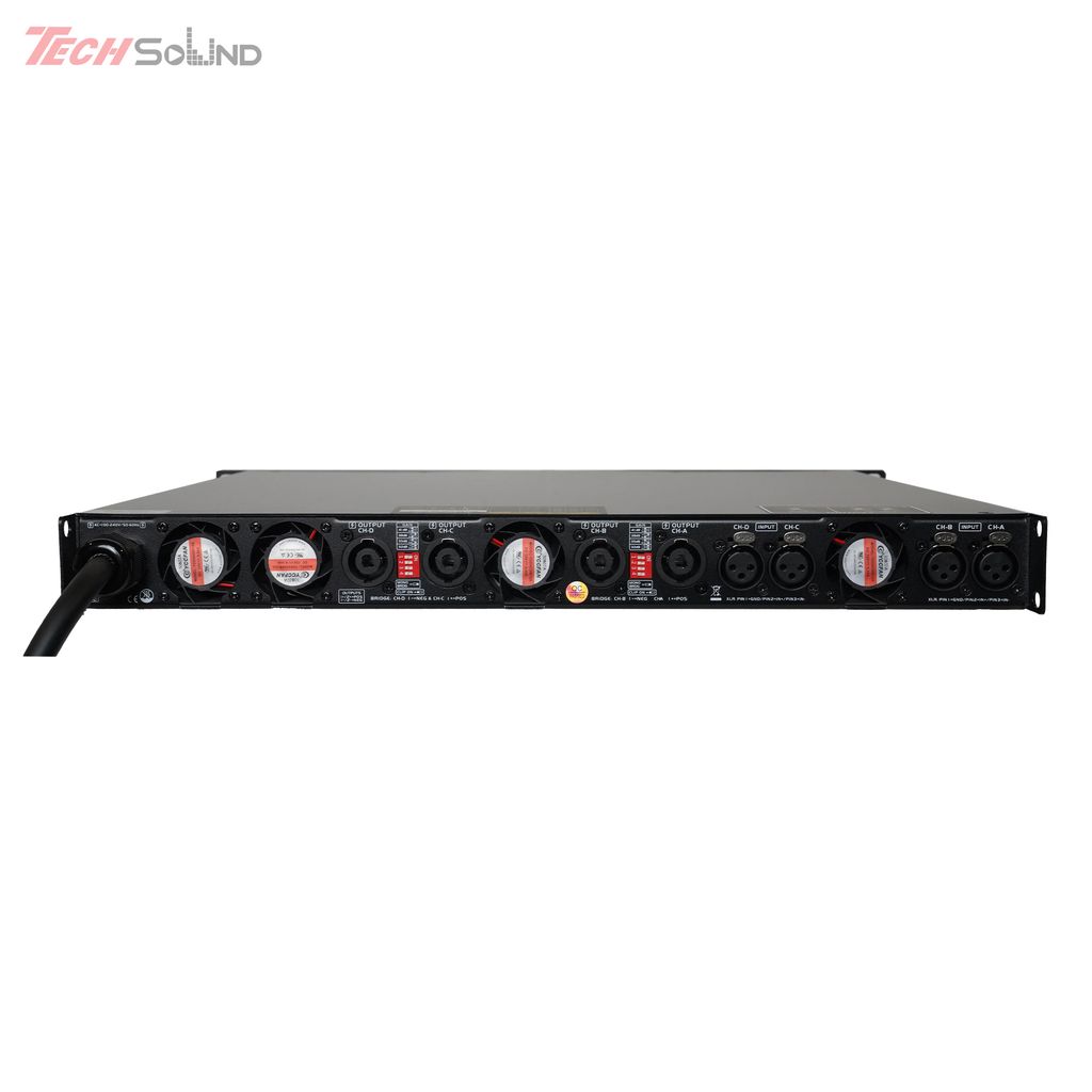 Cục đẩy 4 kênh 1U ClassD Techsound X4-1000